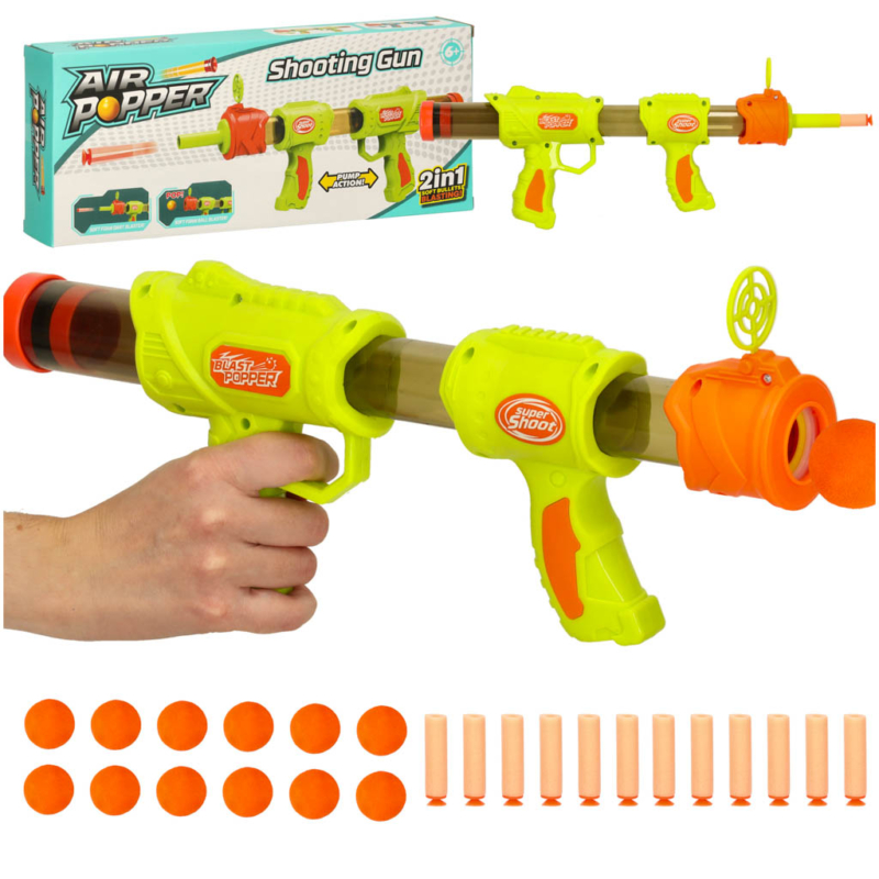2in1 mängupüstol koos laskemoonaga
