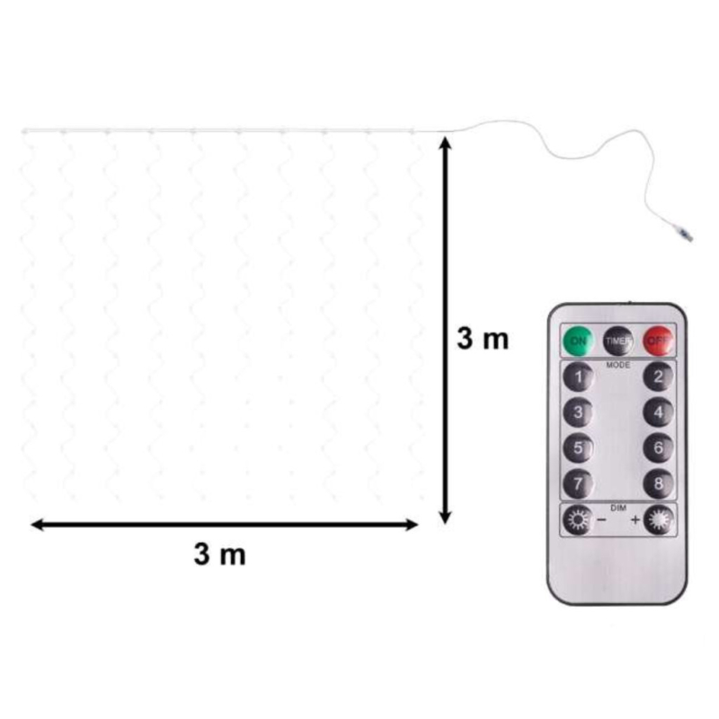 LED valguskardin puldiga 3x3m/300led - Image 13